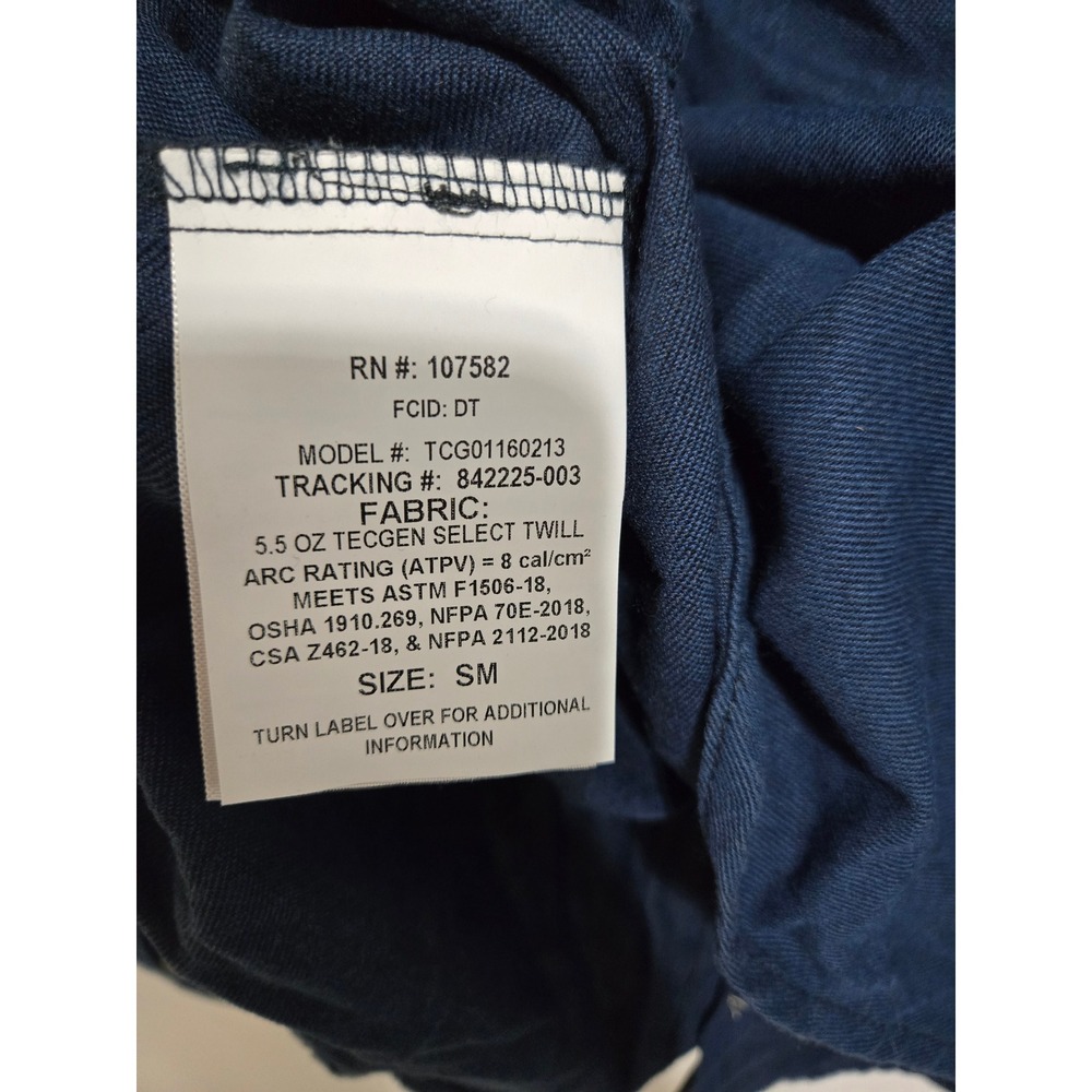 Drifire Mens Work Shirt Navy Blue FR Flame Resistant TECGEN SELECT CAT 2 Size SM - Picture 7 of 8